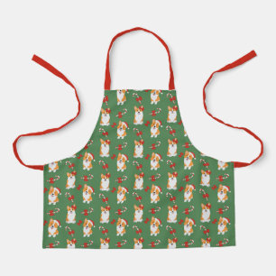 Corgi Christmas Candy Cane Pattern Schürze