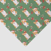 Corgi Christmas Candy Cane Pattern Seidenpapier (Ausschnitt)