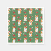 Corgi Christmas Candy Cane Pattern Serviette (Vorderseite)