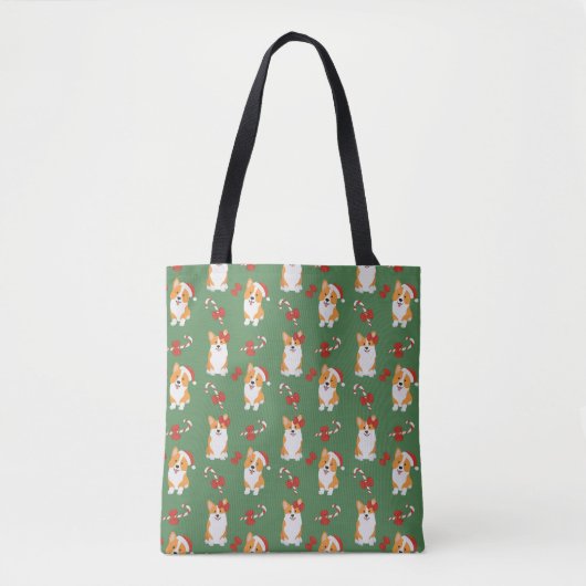 Corgi Christmas Candy Cane Pattern Tasche (Vorderseite)