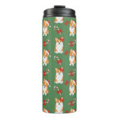 Corgi Christmas Candy Cane Pattern Thermosbecher (Vorderseite)