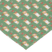 Corgi Christmas Candy Cane Pattern Tischdecke (Schrägansicht)