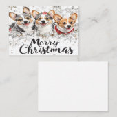 Corgi Christmas Cards Mitteilungskarte (Vorne/Hinten)