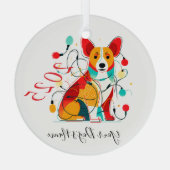 Corgi Christmas Chaos Funny Dog Ornament (Rückseite)