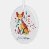 Corgi Christmas Chaos Funny Dog Ornament (Vorderseite links)