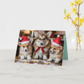 Corgi Christmas Cookie Card Karte (Gelbe Blume)