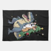 Corgi Christmas Dinosaurier Tree Rex Holiday Xmas Geschirrtuch (Horizontal)