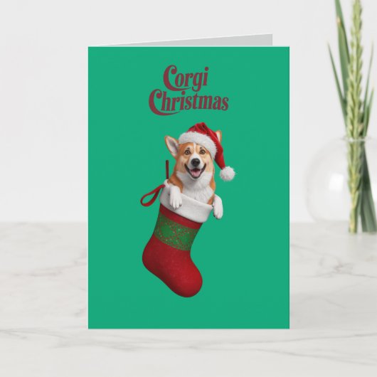 Corgi Christmas Feiertagskarte (Vorderseite)
