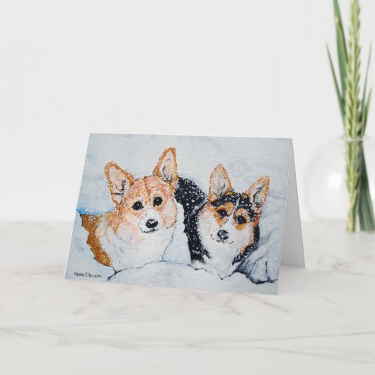 Corgi Christmas Feiertagskarte (Vorderseite)