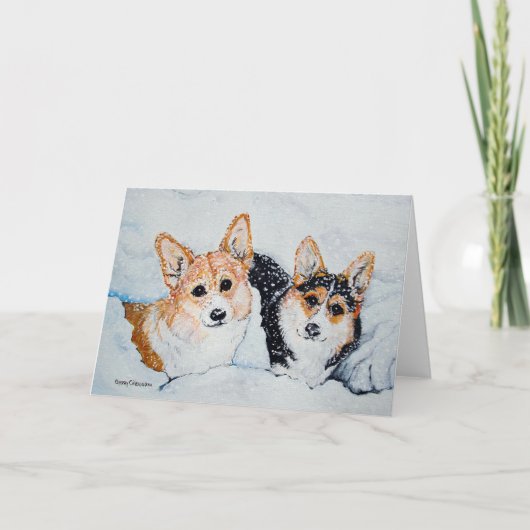 Corgi Christmas Feiertagskarte (Vorderseite)