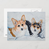 Corgi Christmas Feiertagspostkarte (Vorne/Hinten)