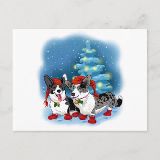 CORGI CHRISTMAS FEIERTAGSPOSTKARTE