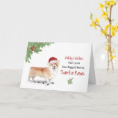 Corgi Christmas From Dog in Funny Weihnachtsmannmü Karte (Gelbe Blume)