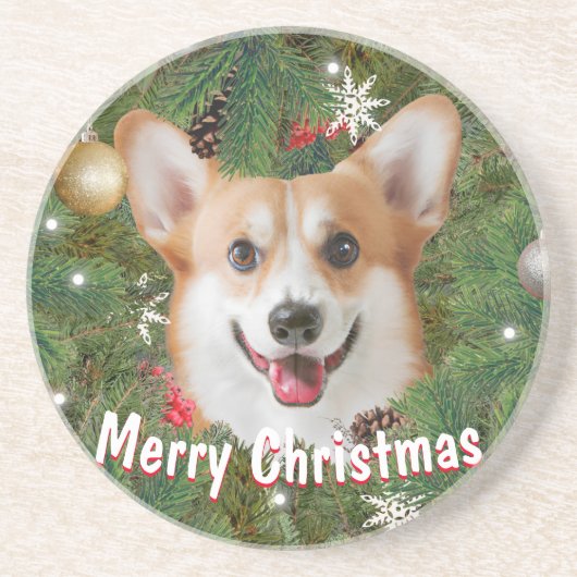 Corgi Christmas Getränkeuntersetzer (Vorne)