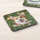 Corgi Christmas Getränkeuntersetzer (Linke Seite)