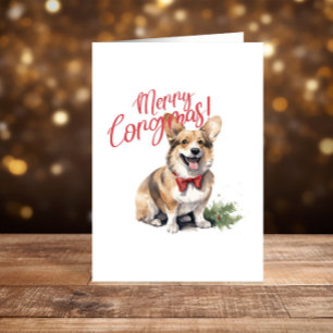 Corgi Christmas Happy Holidays lustig Feiertagskarte