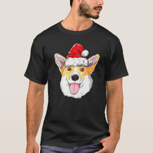 Corgi Christmas Hund Weihnachtsmannmütze Xmas Jung T-Shirt