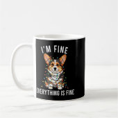 Corgi Christmas I'm Fine Everything Is Fine Kaffeetasse (Links)