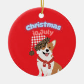 Corgi Christmas in July Ornament (Vorne)