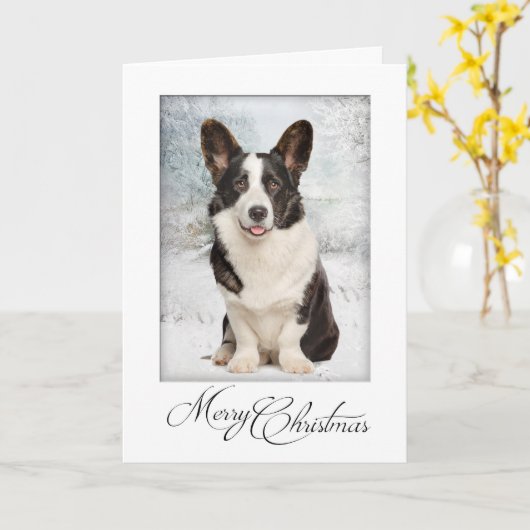 Corgi Christmas Karte (Gelbe Blume)