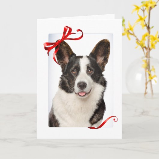 Corgi Christmas Karte (Gelbe Blume)
