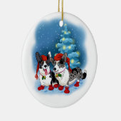 Corgi Christmas Keramik Ornament (Rechts)