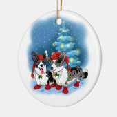 Corgi Christmas Keramik Ornament (Links)