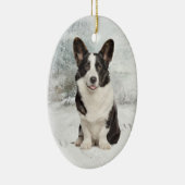Corgi Christmas Keramik Ornament (Rechts)