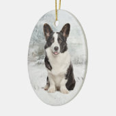 Corgi Christmas Keramik Ornament (Links)