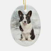Corgi Christmas Keramik Ornament (Hinten)