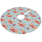 Corgi Christmas Leinenimitat Weihnachtsbaumdecke (Schrägansicht)