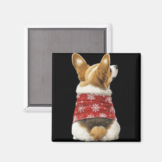 Corgi Christmas Lights Dog Lover Xmas Pajama Pullo Magnet (Vorderseite/Rückseite)