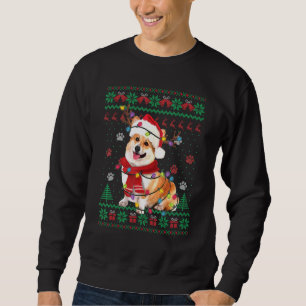 Corgi Christmas Lights Santa Dog Ugly Sweater Sweatshirt