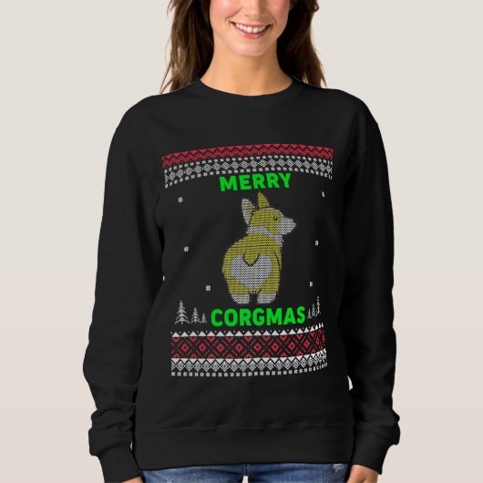 Corgi Christmas Merry Corgmas Corgi Ugly Sweatshirt (Vorderseite)