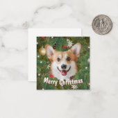 Corgi Christmas Mitteilungskarte (Vorderseite/Rückseite Beispiel)