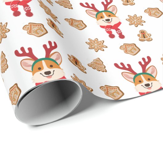 Corgi Christmas Pattern Geschenkpapier (Rolleneckpunkt)