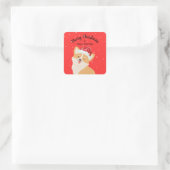 Corgi Christmas Quadratischer Aufkleber (Tasche)