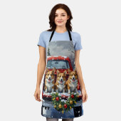 Corgi Christmas Red Truck Holiday Schürze (Getragen)