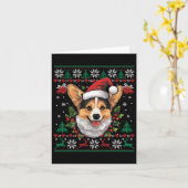 Corgi Christmas Santa Ugly Sweater Dog Lover Xmas Karte (Gelbe Blume)