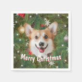 Corgi Christmas Serviette (Vorderseite)