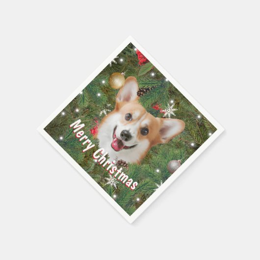 Corgi Christmas Serviette (Ecke)