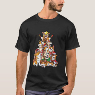 Corgi Christmas Tree Dog Santa Merry Corgmas Welpe T-Shirt