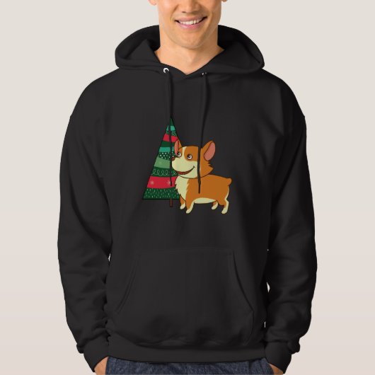 Corgi Christmas Tree Hoodie (Vorderseite)