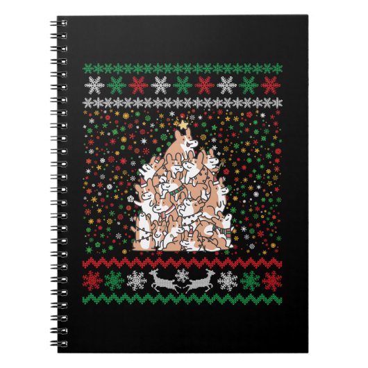 Corgi Christmas Tree Ugly Christmas Notizblock (Vorderseite)