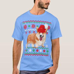 Corgi Christmas Ugly Sweater Style Dog Xmas T-Shirt