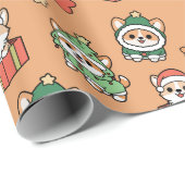 Corgi Christmas Wrapping Paper Geschenkpapier (Rolleneckpunkt)