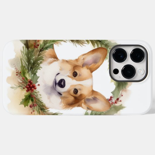 Corgi Christmas Wreath Festivals Case-Mate iPhone Hülle (Rückseite (Horizontal))