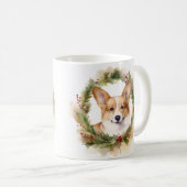 Corgi Christmas Wreath Festivals Kaffeetasse (VorderseiteRechts)