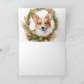 Corgi Christmas Wreath Festivals Karte (Innenseite)