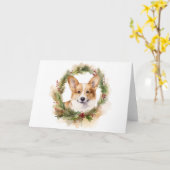 Corgi Christmas Wreath Festivals Karte (Gelbe Blume)